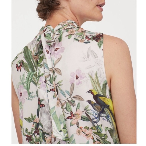 H&M Floral Satin Dress sz S - Picture 10 of 12